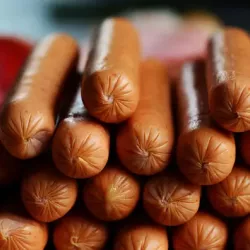 Sausages on a serving dish