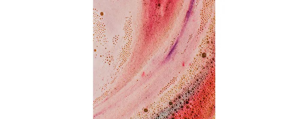 Red swirl, abstract of various reds with air bubbles